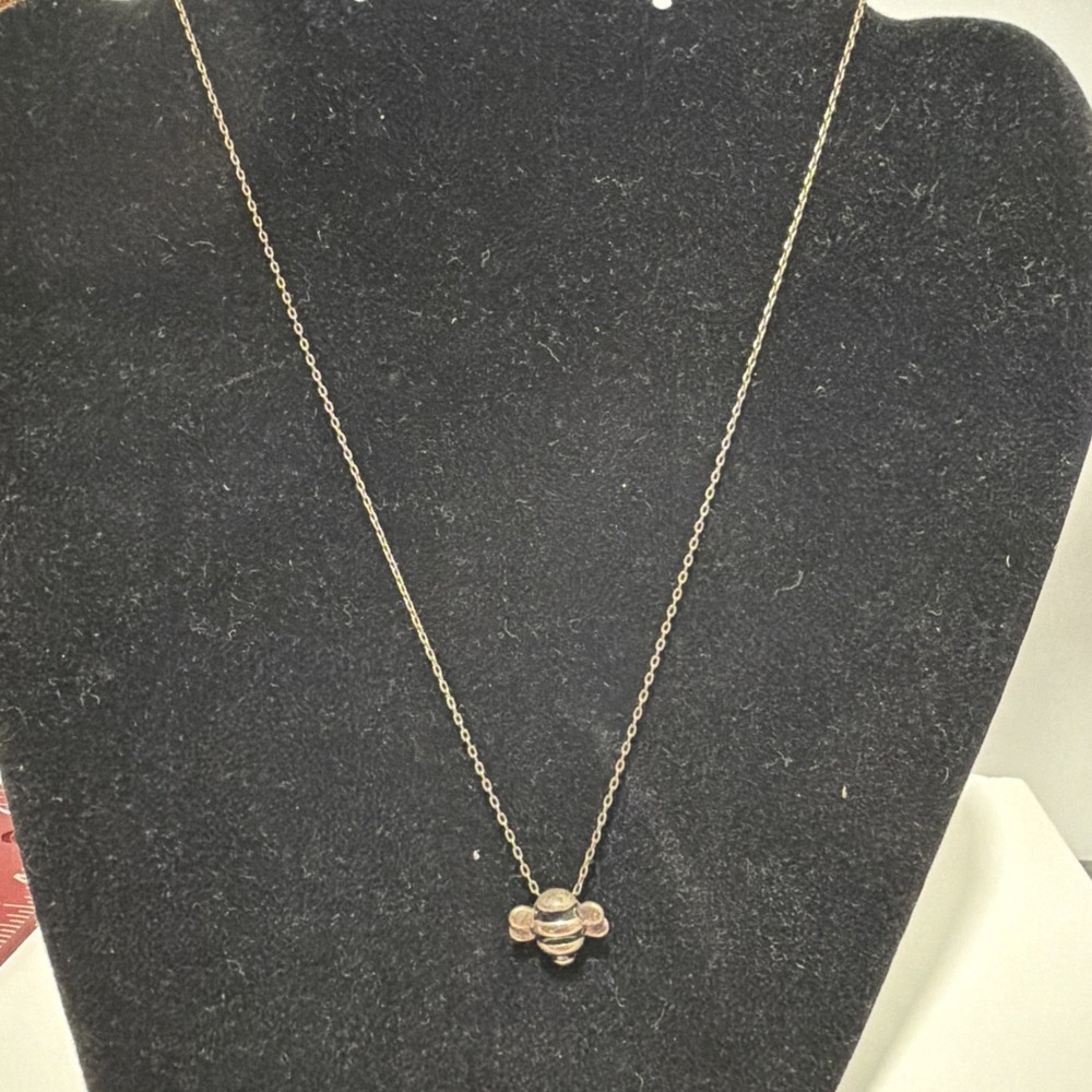 925 Silver Bumble Bee Pendant Necklace 18" Adjustable Bug Insect Jewelry